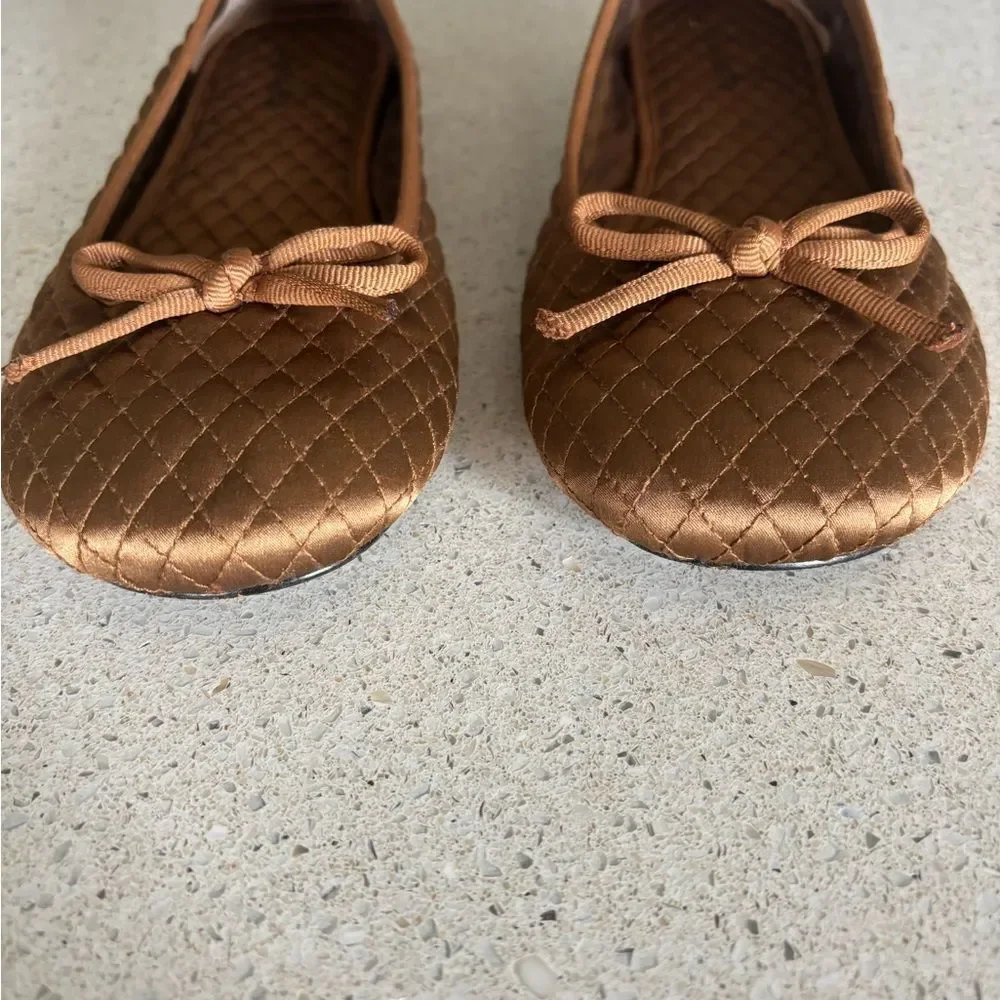 Quilted Brown Ballet Flats